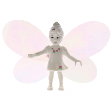 belville fairy millimy - white with flowers pattern wings bow