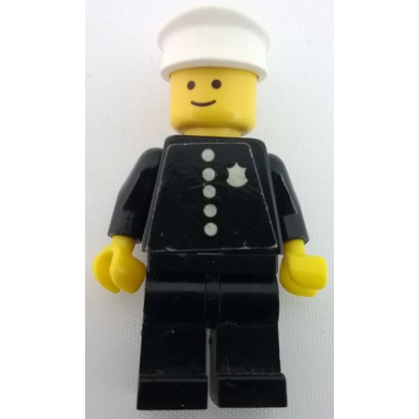 police - torso sticker with 5 buttons and badge black legs white hat