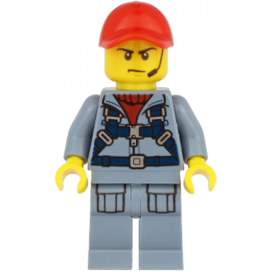 ocean submarine pilot - male harness sand blue legs with pockets red cap headset