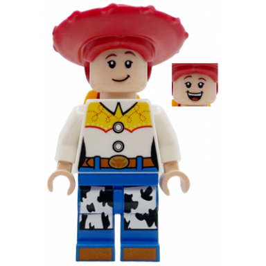 jessie - normal legs minifigure head and bow printed dark orange boot tips