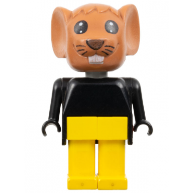 fabuland mouse - michael mouse moe brown head yellow legs black top