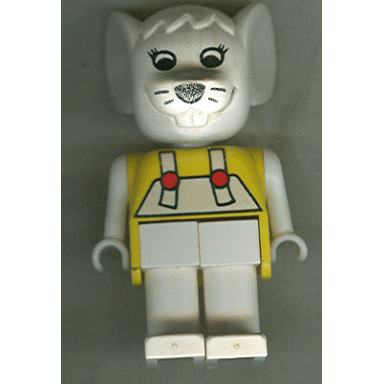 fabuland mouse - marjorie mouse white head and legs overalls yellow top