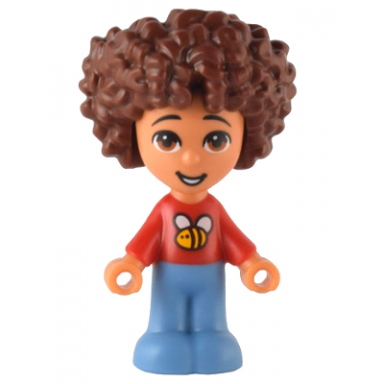 friends santiago - micro doll red shirt with bee