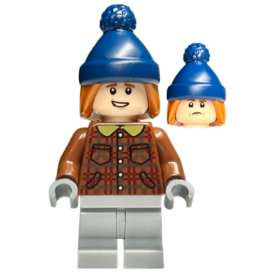 ron weasley - reddish brown plaid jacket light bluish gray medium legs dark orange hair with dark blue stocking cap