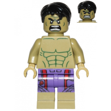hulk - minifigure dark purple pants with avengers logo