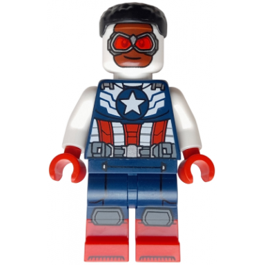 captain america sam wilson - dark blue and white suit b24sh02
