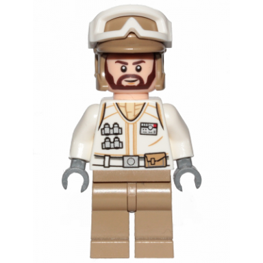 hoth rebel trooper white uniform dark tan legs brown angular beard