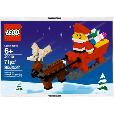 santa with sleigh building set polybag
