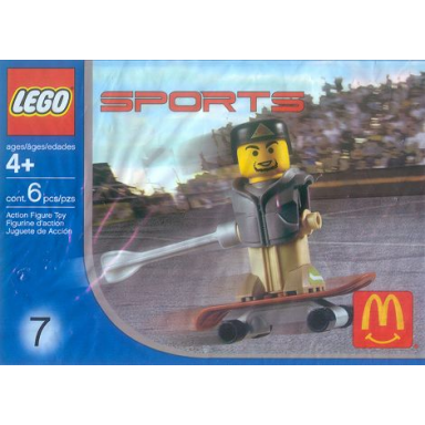 mcdonalds sports set number 7 - dark bluish gray vest skateboarder polybag