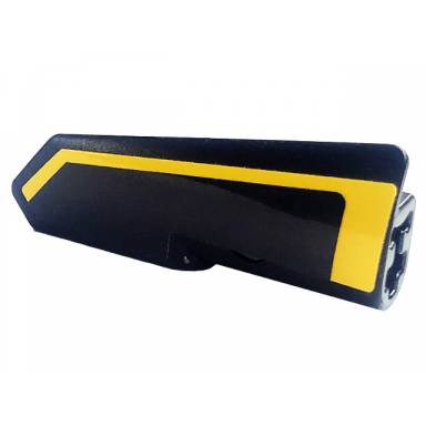 black technic panel fairing 21 very small smooth side b with bent yellow stripe pattern sticker - set 42094