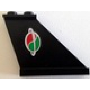 black tail 4 x 1 x 3 with octan-space logo pattern on right model left side sticker - set 70816