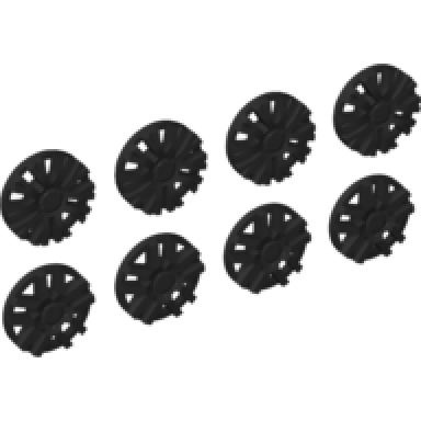 black wheel cover 10 spoke spokes in pairs and 10 spoke y shape for wheel 18976 8 in bag - 4 of each multipack
