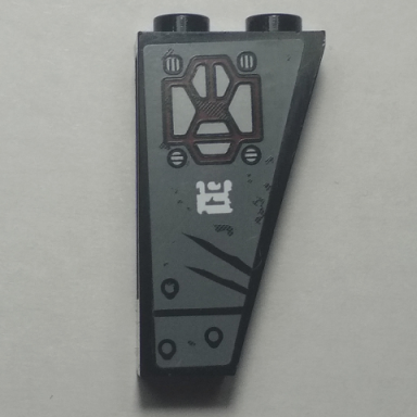 black slope inverted 75 2 x 1 x 3 with 2 scratches line and dots pattern model front right side sticker - set 70009