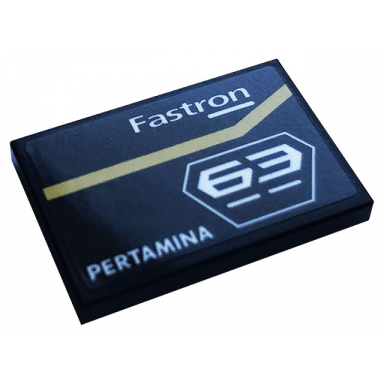 black tile 2 x 3 with gold stripe white fastron 63 and pertamina pattern model right side sticker - set 76899