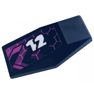 black large figure armor plate small with chevrons dark pink honeycomb and white 12 pattern model left side sticker - set 42164