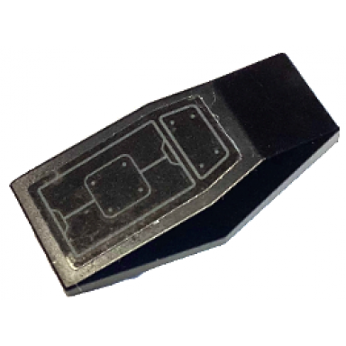 black large figure armor plate small with hull plates with dark bluish gray lines and rivets pattern sticker - set 76122