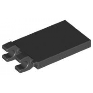 black tile modified 2 x 3 with 2 clips angled