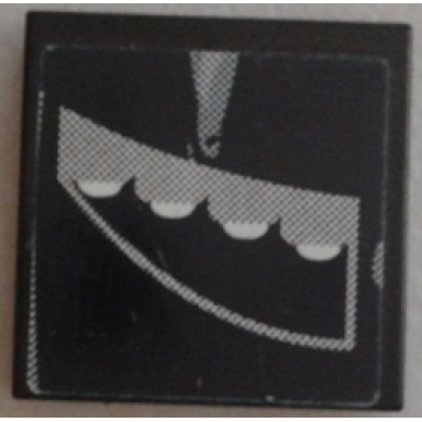 black tile 2 x 2 with dark blue and gray swirl and headlights pattern model right side sticker - set 8161