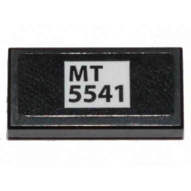 black tile 1 x 2 with mt 5541 pattern sticker - set 40409