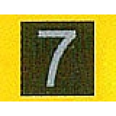 black tile 1 x 1 with silver number 7 pattern