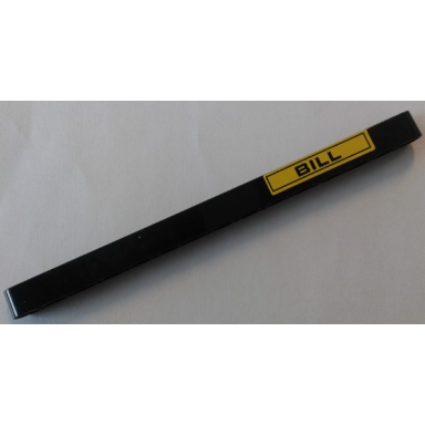 black technic liftarm thick 1 x 15 with black bill on yellow background pattern sticker - set 8258