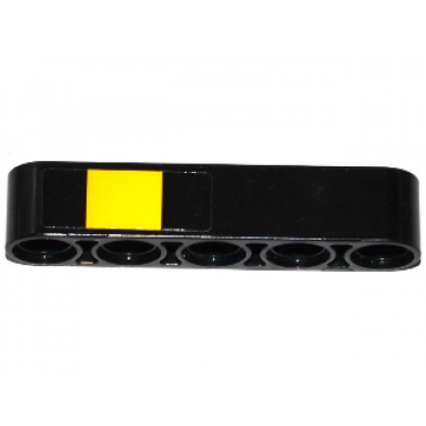 black technic liftarm thick 1 x 5 with yellow square pattern on end sticker - set 42053