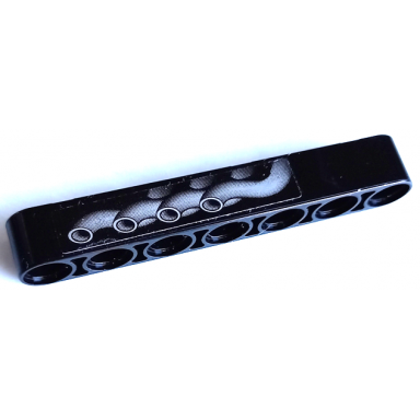 black technic liftarm thick 1 x 7 with 4 silver exhaust pipes pattern model right side sticker - set 42106