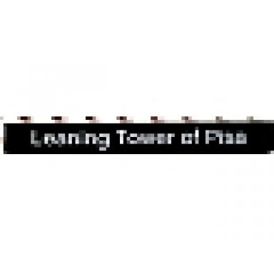 black tile 1 x 8 with leaning tower of pisa pattern