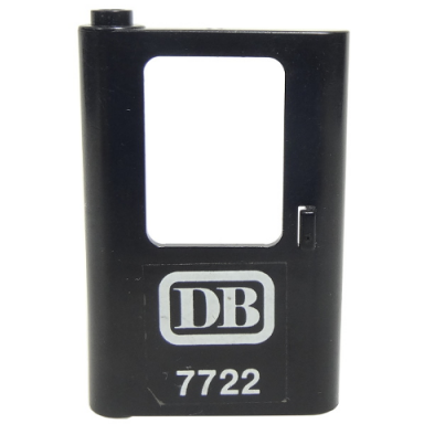 black door 1 x 4 x 5 train left thin support at bottom with db 7722 pattern sticker - set 7722