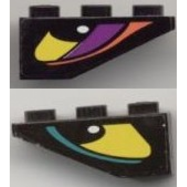 slope inverted 33 3 x 1 with yellow eye with dark turquoise stripe right pattern both sides different model right side stickers - set 8257