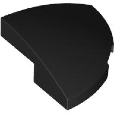 black slope curved 2 x 2 corner round