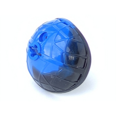 black bionicle tridax pod half with marbled blue pattern