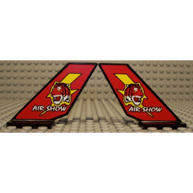 black tail shuttle with tiger and air show pattern on both sides stickers - set 2774
