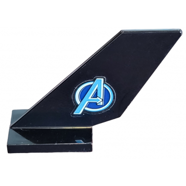 black tail shuttle with avengers logo pattern model left side sticker - set 76126