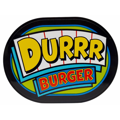 black tile round 6 x 8 oval with durrr burger pattern sticker - set 77076