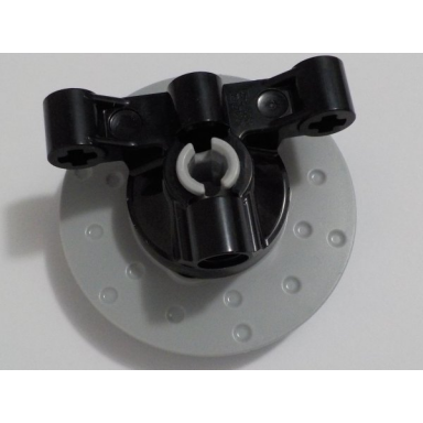 technic steering axle with 2 pin holes and 2 arms with axle holes without slots reinforced with light bluish gray wheel hub 3 pin holes round 65766 35189