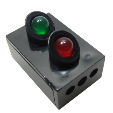 black electric train 12v 2 x 3 signal light brick with red and green lights