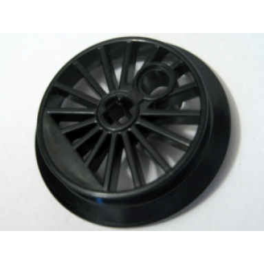 train wheel rc spoked with technic axle hole and counterweight 37 mm d flanged driver