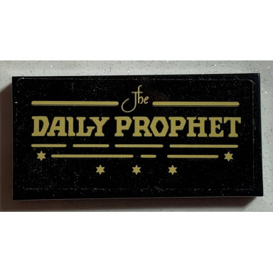 black tile 2 x 4 with the daily prophet pattern sticker - set 75978