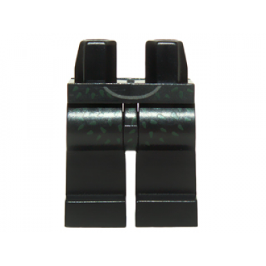 black hips and legs with dark green specks pattern