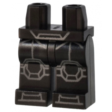 black hips and legs with sw armor and knee pads with light bluish gray outlines pattern