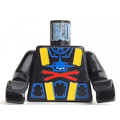 torso aquazone aquashark blue shark with red x pattern black arms black hands