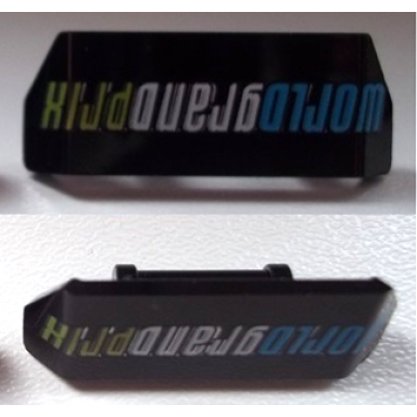 black vehicle spoiler with bar handle with world grand prix upside down pattern