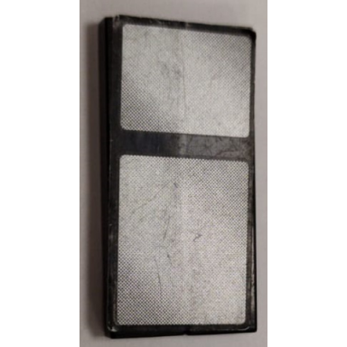 black stickered assembly 4 x 2 with dual silver truck mirror pattern sticker - set 8285 - 2 tile 1 x 4