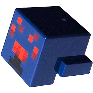 dark blue creature head pixelated with black red and dark red face pattern minecraft spider