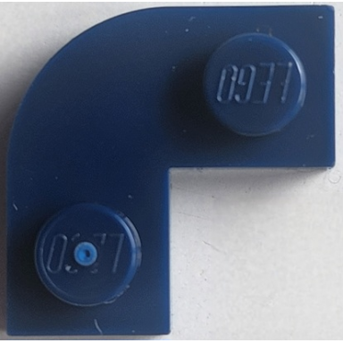 dark blue plate round corner 2 x 2 with 1 x 1 cutout