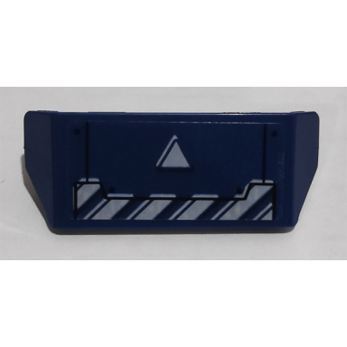 dark blue vehicle spoiler with bar handle with white triangle and danger stripes on transparent background pattern sticker - set 76153