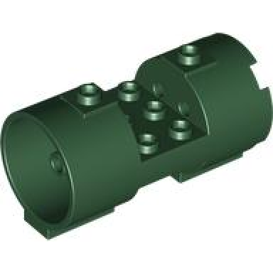 dark green cylinder 3 x 6 x 2 2 3 horizontal - round connections between interior studs