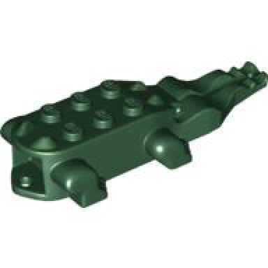 dark green alligator crocodile body with 4 bottom teeth