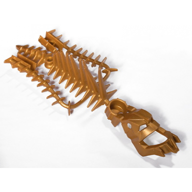 pearl gold bionicle piraka spine with mask and arm covers thok - flexible rubber